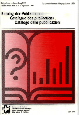 Katalog der Publikationen Catalogo delle pubblicazioni