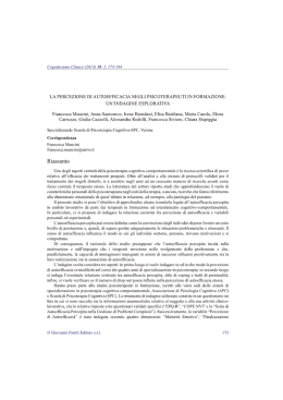 La percezione di autoefficacia negli psicoterapeuti in formazione