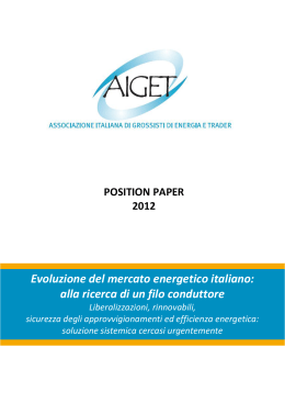 Position Paper 2012 - Autorità per l`energia elettrica e il gas