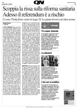 Scoppia la rissa sulla riforma sanitaria Adesso il referendum &egrave; a