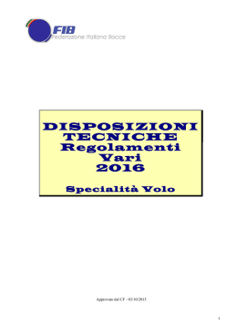 disposizioni tecniche - Federazione Italiana Bocce