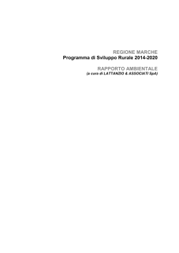 Primo Rapporto Ambientale PSR Marche 2014-2020