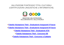 VALUTAZIONE PUNTEGGIO TITOLI CULTURALI