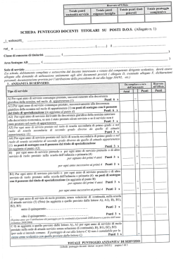 SCHEDA PUNTEGGIO DOCENTI TITOLARI SU POSTI D.O.S.