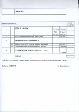 PUNTEGGIO TITOLI punt` .