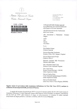 Misure di prevenzione WNV Provincia di Piacenza