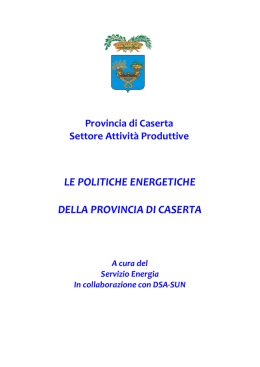 LE POLITICHE ENERGETICHE DELLA PROVINCIA DI CASERTA