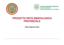 Cagossi Rete Ematologica Provinciale