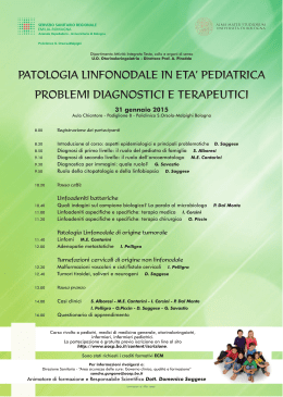 patologia linfonodale in eta` pediatrica problemi diagnostici e