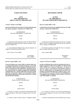 Decreto 5 aprile 2000, n. 188. - Regione Autonoma Valle d`Aosta