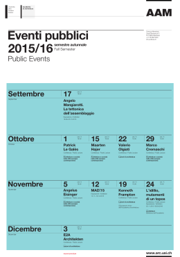 Calendario eventi 2015/16 - Accademia di architettura
