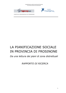la pianificazione sociale in provincia di frosinone