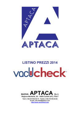Listino prezzi VACUCHECK 2014