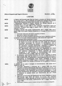 Decreto di proroga - Università degli Studi del Sannio