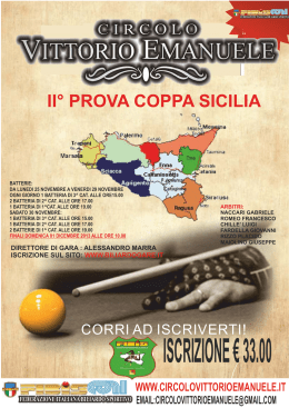 II° PROVA COPPA SICILIA - Federazione Italiana Biliardo Sportivo