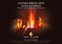 Listino prezzi &ndash; fuoco a etanolo