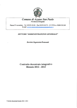 Contratto decentrato Integrativo 2012 - 2013