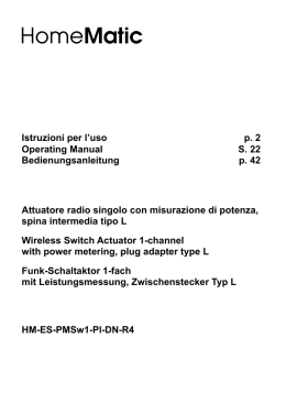 Istruzioni per l`uso p. 2 Operating Manual S. 22 - eQ-3