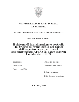 Il sistema di inizializzazione e controllo del triggr di primo livello nel