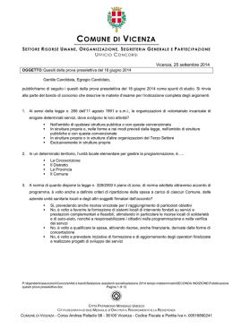 Pubblicazione quesiti prova preselettiva