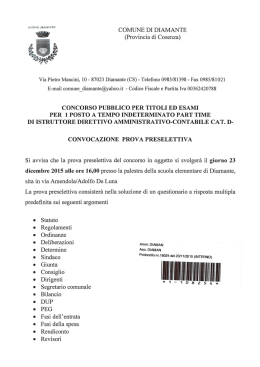 convocazione prova preselettiva