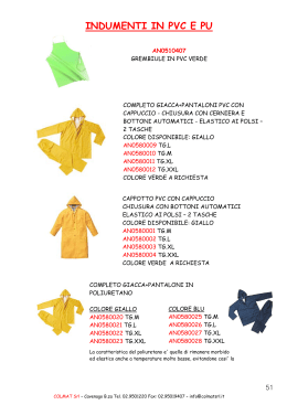 Catalogo indumenti di protezione in PVC