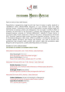 programma marzo/aprile - Ateneo Scienze Lettere ed Arti di Bergamo