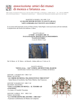 programma marzo aprile 2015 - Associazione amici dei Musei di