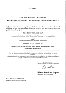 veb-041 certificate of conformity of the process for the issue of the