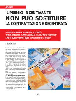 il premio incentivante non pu&ograve; sostituire la contrattazione