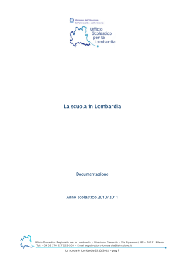 La scuola in Lombardia 2010/2011 - Ufficio scolastico regionale per