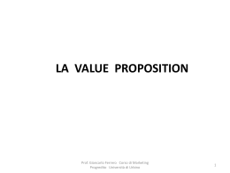 La value proposition - Università di Urbino