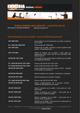 Tabella norme qualit&agrave;