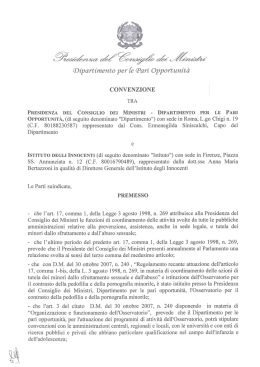 Convenzione - La Presidenza del Consiglio dei Ministri
