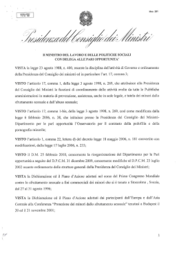 N - La Presidenza del Consiglio dei Ministri