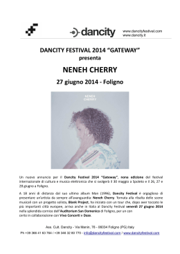 Comunicato annuncio Neneh Cherry DF 2014