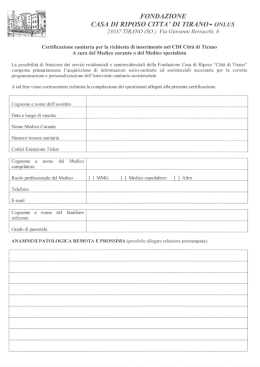 Valutazione Sanitaria per domanda