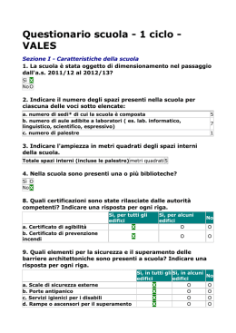 Questionario scuola - 1 ciclo