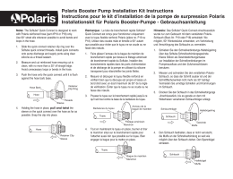 Polaris Booster Pump Installation Kit Instructions Instructions pour le