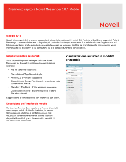 Riferimento rapido a Novell Messenger 3.0.1 Mobile