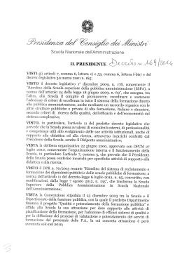 DEC.PRES. 169/2014 - Scuola Nazionale dell`Amministrazione