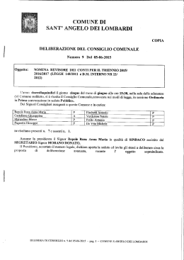Delibera nomina revisore - Sant`Angelo dei Lombardi
