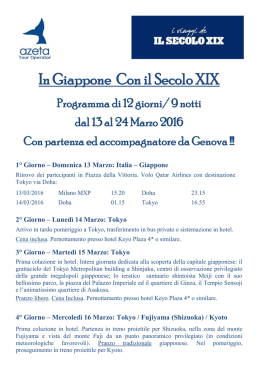 In Giappone Con il Secolo XIX