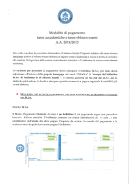 modalit&agrave; di pagamento delle tasse accademiche