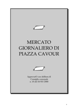 Commercio su Aree Pubbliche: Mercato giornaliero di Piazza Cavour