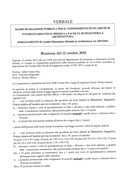 Verbale modulo Analisi Matematica