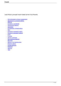 Lista Articoli e principali marchi trattati da Aren Auto