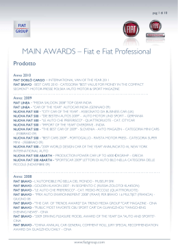 MAIN AWARDS &mdash; Fiat e Fiat Professional