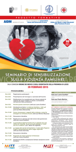 violenza familiare (1) - Centro Osservatorio Donna
