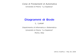 Diagrammi di Bode - Dipartimento di Informatica e Sistemistica